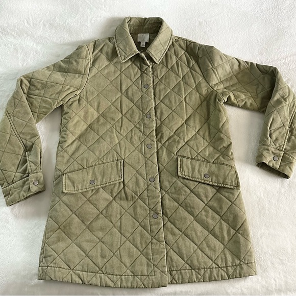 Joie Quilted Barn Jacket Green Medium - Picture 1 of 5